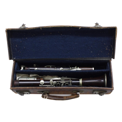 2814 - Three old cased clarinets by Rudall Carte & Co, ser. no. 6330, Jupiter and Bundy (3)... 