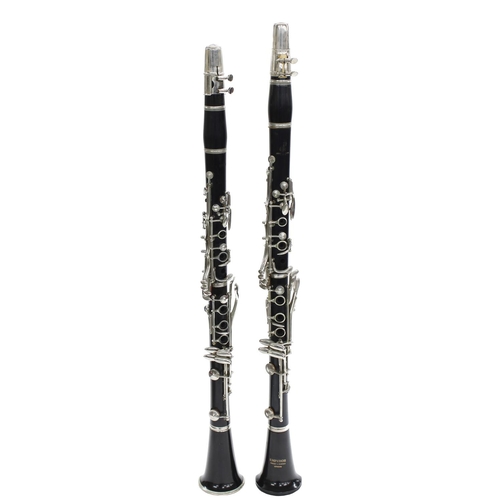 2817 - Pair of Boosey & Hawkes matched clarinets, ser. nos. 200309A and 110595, with mouthpieces, cased... 