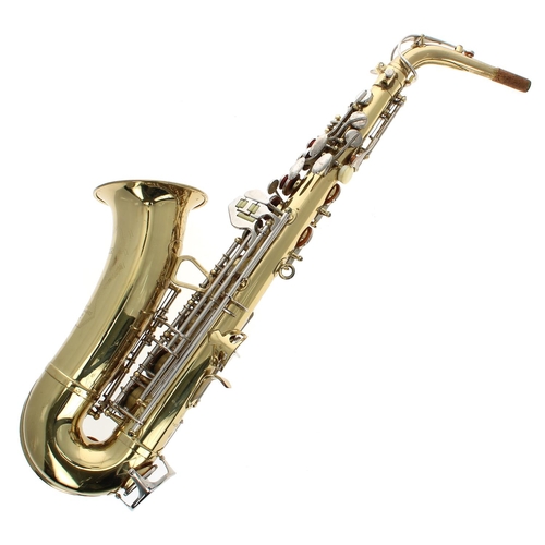 2820 - Lafleur gold lacquered alto saxophone imported by Boosey & Hawkes of London, ser. no. 140367, wi... 