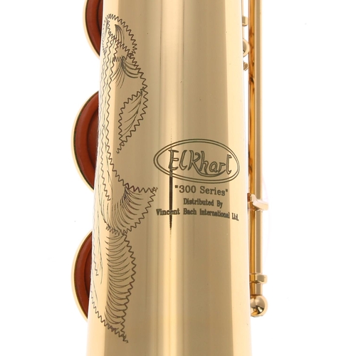 2822 - Elkhart '300 Series' soprano saxophone distributed by Vincent Bach International Ltd., two crooks an... 