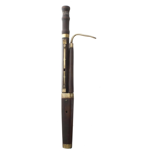 2851 - Very rare 18th century Picaroon (piccolo bassoon or fagotino), with four square ended brass keys and... 