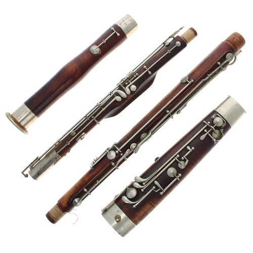 2841 - Good old German System wooden bassoon, unnamed, with crook, case