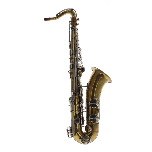 2863 - Dearman President gold lacquered tenor saxophone, ser. no. 21640, crook, three mouthpieces, case... 