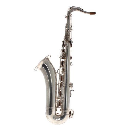 2867 - Fine Henri Selmer of Paris silver plated Mk 6 tenor saxophone, ser. no. M.221782, crook, original Se... 