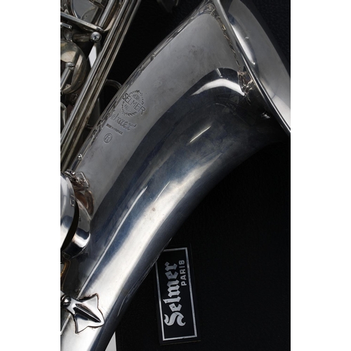 2867 - Fine Henri Selmer of Paris silver plated Mk 6 tenor saxophone, ser. no. M.221782, crook, original Se... 