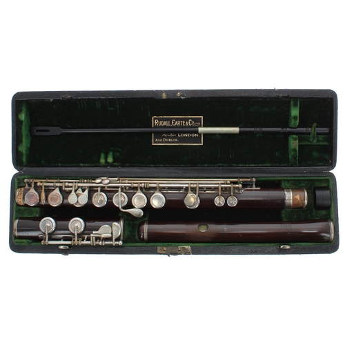 2837 - Cocuswood flute by and stamped Rudall Carte & Co. Ltd, 23 Berners Street, Oxford Street, London,... 