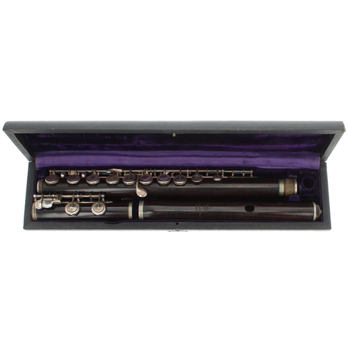 2837 - Cocuswood flute by and stamped Rudall Carte & Co. Ltd, 23 Berners Street, Oxford Street, London,... 