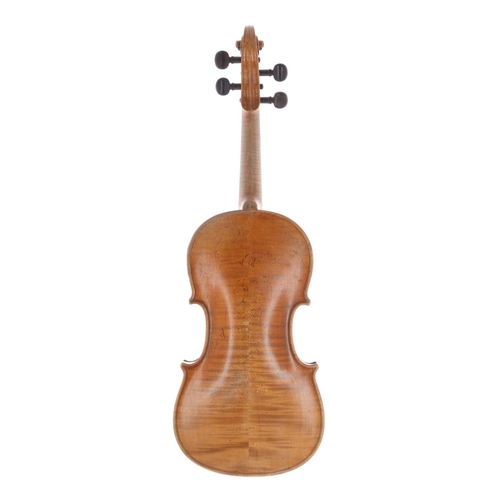 3409 - Small late 19th century German Stradivari copy viola, 15 1/4