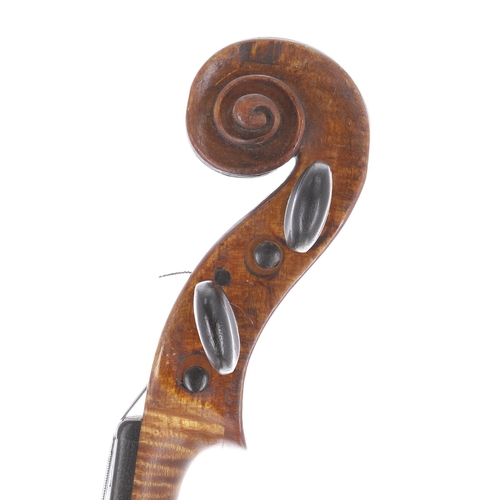 3443 - Interesting early 19th century doubled purfled violin in need of restoration and labelled Christianu... 