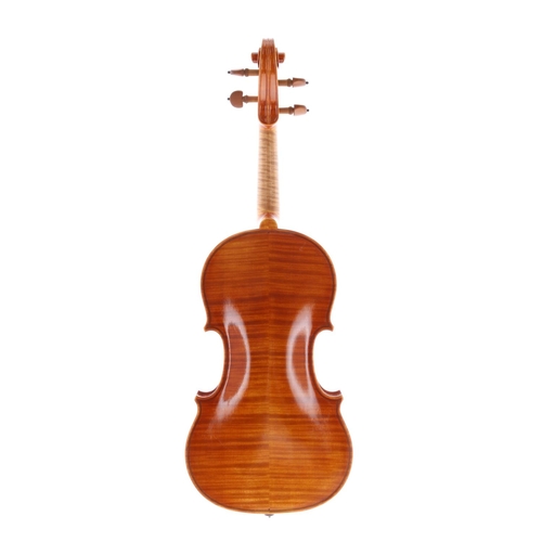 3451 - Czechoslovakian violin labelled Thomas Pilar Hradec Kralove, Faciebat Anno 1985; also hand written o... 