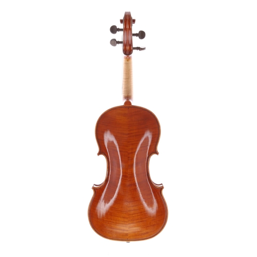 3453 - Modern violin labelled William John, Ealing Strings Workshop, London 1989, 13 15/16