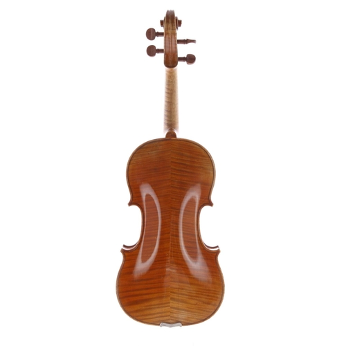 3456 - Fine French violin labelled Fait par Paul Blanchard à Lyon 188* anno. ***, the two piece back of med... 