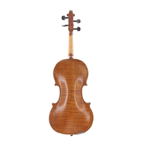 3473 - Violin labelled made by J.E. Vickers, anno 1966, T.S.C. and signed on the label, the one piece back ... 