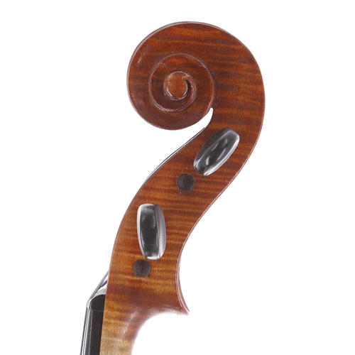 3475 - Good viola labelled Made by J.E. Vickers, anno 1962, no. 10 and signed on the label, the one piece b... 