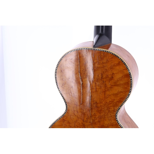 1561 - The Granary Collection - 19th century French guitar branded 'Petit Jean Laine'; Back and sides: bird... 