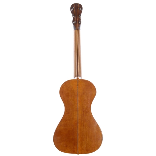 1565 - Interesting antique small bodied guitar, bearing a Gennaro Fabricatore label; Back and sides: maple,... 