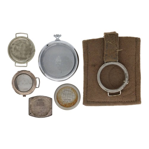 562 - Omega chrome pocket watch case; reference no. 121.1726; together with an Omega wire-lug wristwatch c... 