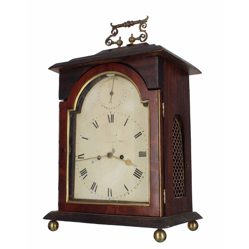 1301 - Dr John Plowman - Mahogany double fusee bracket clock, the 8