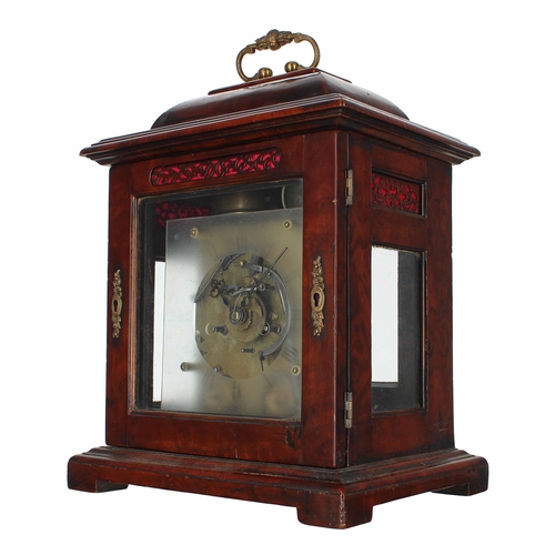 1302 - Dr John Plowman - English yew wood double fusee verge bracket clock with missing dial, the five pill... 