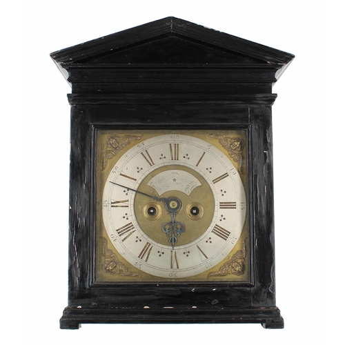 1303 - Dr John Plowman - Ebonised double fusee verge mantel clock, the 8.5