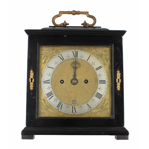 1305 - Dr John Plowman - Ebonised double fusee bracket clock, the 8