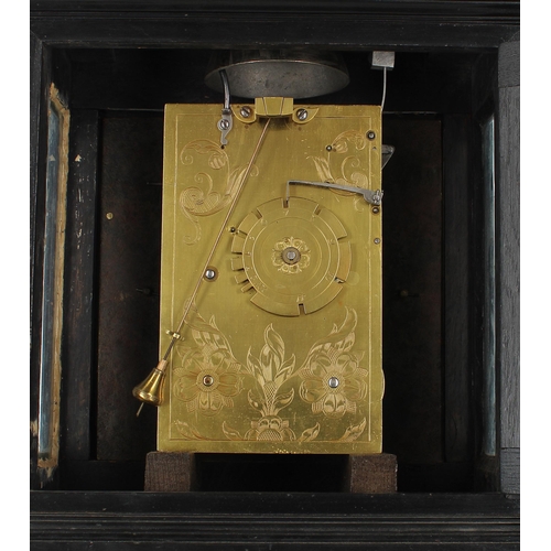 1305 - Dr John Plowman - Ebonised double fusee bracket clock, the 8