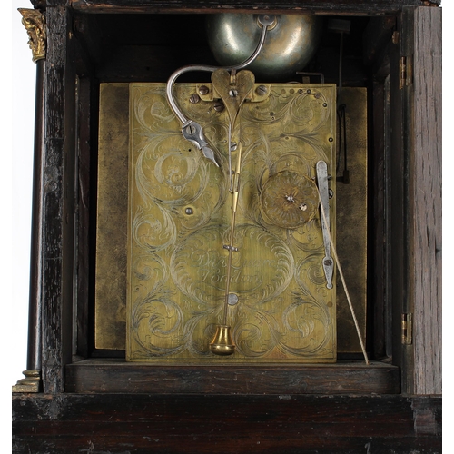 1310 - Dr John Plowman - English ebonised single fusee verge bracket clock, the 8