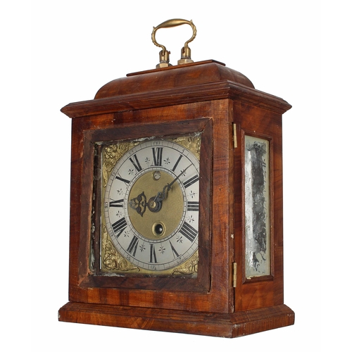 1313 - Dr John Plowman - English walnut single fusee verge bracket clock, the 6.5