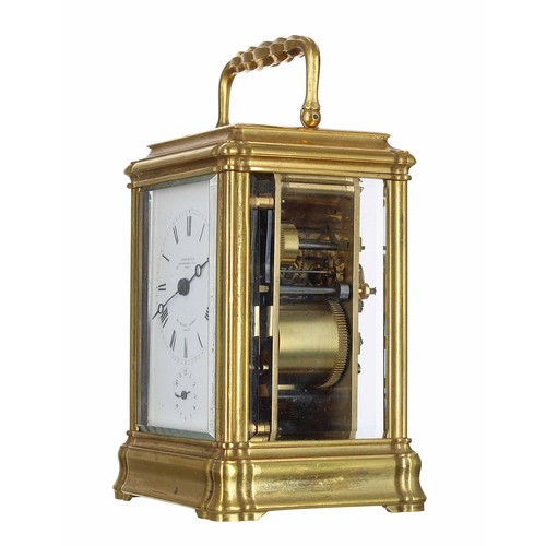 1201 - Dr John Plowman - Good French Grand Sonnerie repeating carriage clock with alarm striking on two gon... 