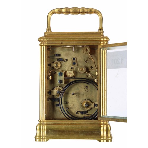 1201 - Dr John Plowman - Good French Grand Sonnerie repeating carriage clock with alarm striking on two gon... 