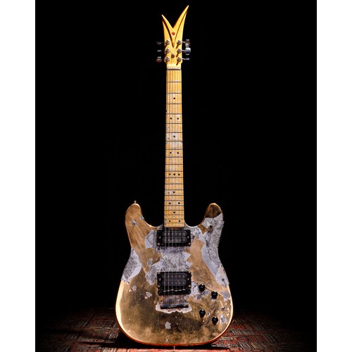 94 - 1970s John Veleno electric guitar, made in USA; Body: gold plated billet aluminium body, plating fla... 