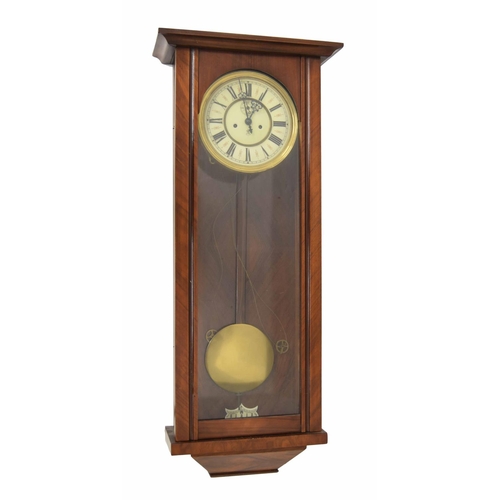 2607 - Walnut two weight Vienna regulator wall clock, the 7