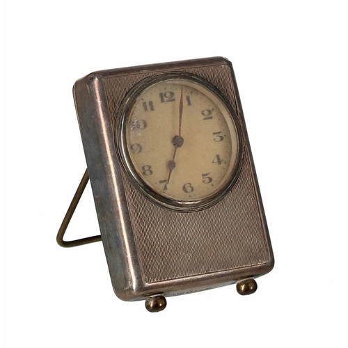 1218 - Miniature French carriage clock timepiece, within a corniche style brass case, 4