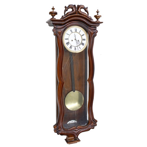 2609 - Walnut double weight Vienna regulator wall clock, the 6.25