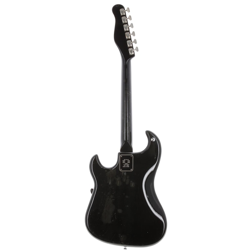 21 - 1965 Burns Split Sound Jazz electric guitar, made in England; Body: black finish, lacquer clouding t... 