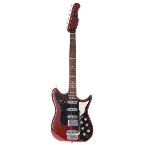 76 - Burns Vibra Artist electric guitar, made in England, circa 1960; Body: red finish, finish loss/rubbi... 