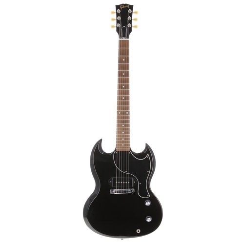 87 - 2011 Gibson SG Junior electric guitar, made in USA; Body: ebony finish; Neck: good; Fretboard: rosew... 