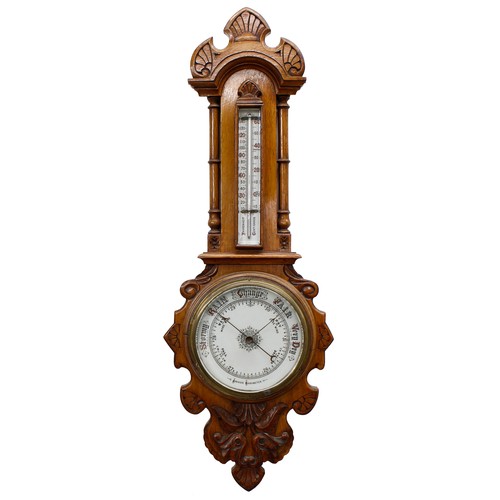 1003 - Rosewood four glass onion top barometer, the 10