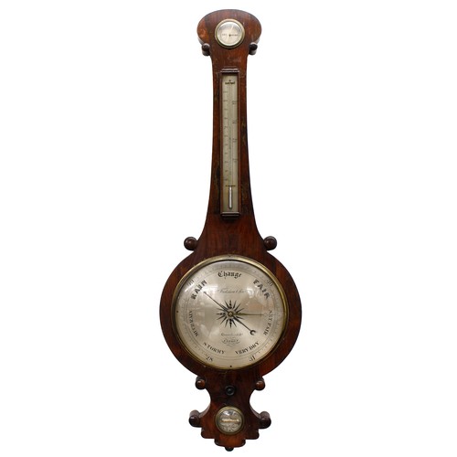 1003 - Rosewood four glass onion top barometer, the 10