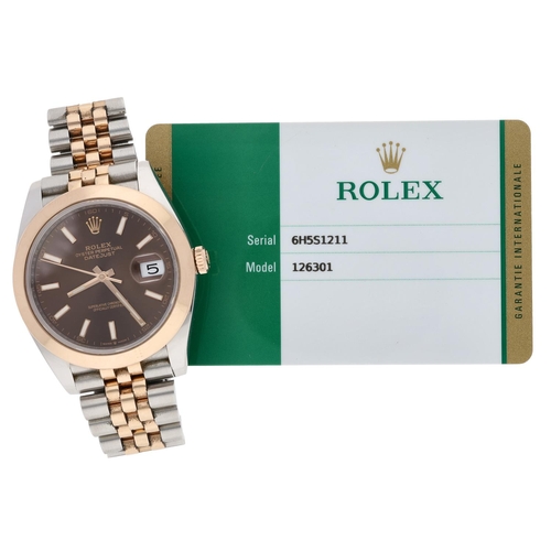 10 - Rolex Oyster Perpetual Datejust 41 Oystersteel and Everose gold gentleman's wristwatch, reference no... 