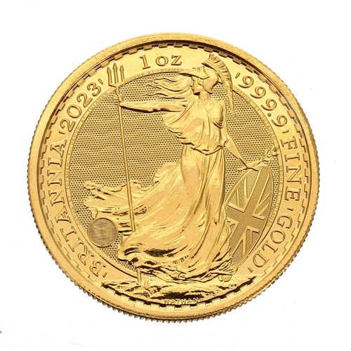 75 - Britannia 2023 100 Pounds 999.9 fine gold proof coin, 1oz (ref.503)