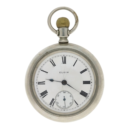 602 - Elgin National Watch Co. nickel cased lever pocket watch, circa 1905, serial no. 12082266, signed se... 