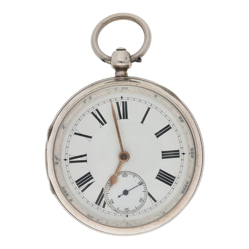 606 - American Waltham silver lever pocket watch, circa 1899, serial no. 9368179, signed movement with saf... 