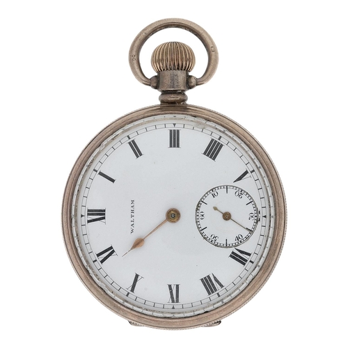 610 - American Waltham 'P.S. Bartlett' silver lever pocket watch, serial no. 23058893, circa 1919, signed ... 