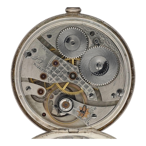 610 - American Waltham 'P.S. Bartlett' silver lever pocket watch, serial no. 23058893, circa 1919, signed ... 