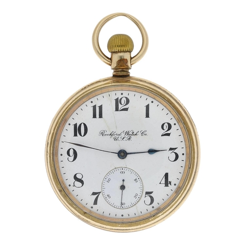 612 - Rockford Watch Co. gold plated lever pocket watch, serial no. 668562, circa 1905, signed movement wi... 