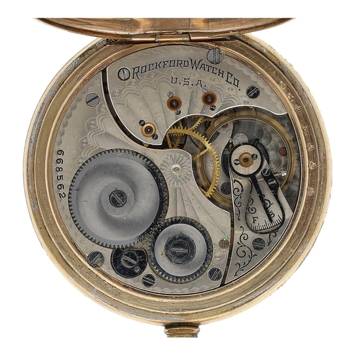 612 - Rockford Watch Co. gold plated lever pocket watch, serial no. 668562, circa 1905, signed movement wi... 