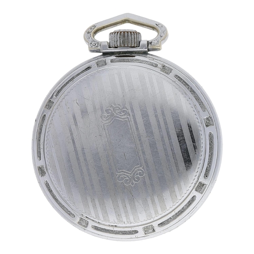 613 - Lambert Bros. New York chrome cased lever pocket watch, serial no. 727303, 17 jewel adjusted movemen... 