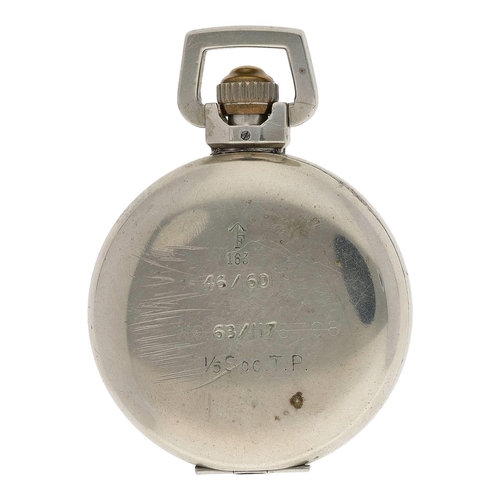 619 - Elgin Timer WWII Military nickel cased pocket timer, serial no. 40984329, circa 1941, signed movemen... 