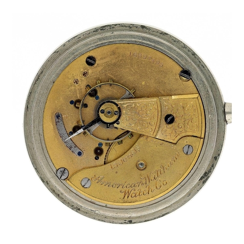 623 - American Waltham lever pocket watch, serial no. 16697495, circa 1908, signed 15 jewel movement with ... 